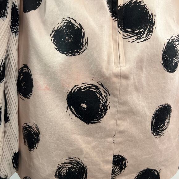 C/Meo Collective Beige Black Cotton Polka Dot Off The Shoulder Dress Size M - Picture 9 of 14